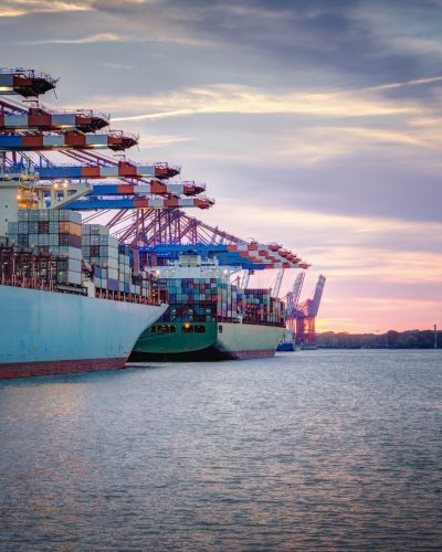 Germany, Hamburg, container ships in harbor Germany, Hamburg, container ships in harbor